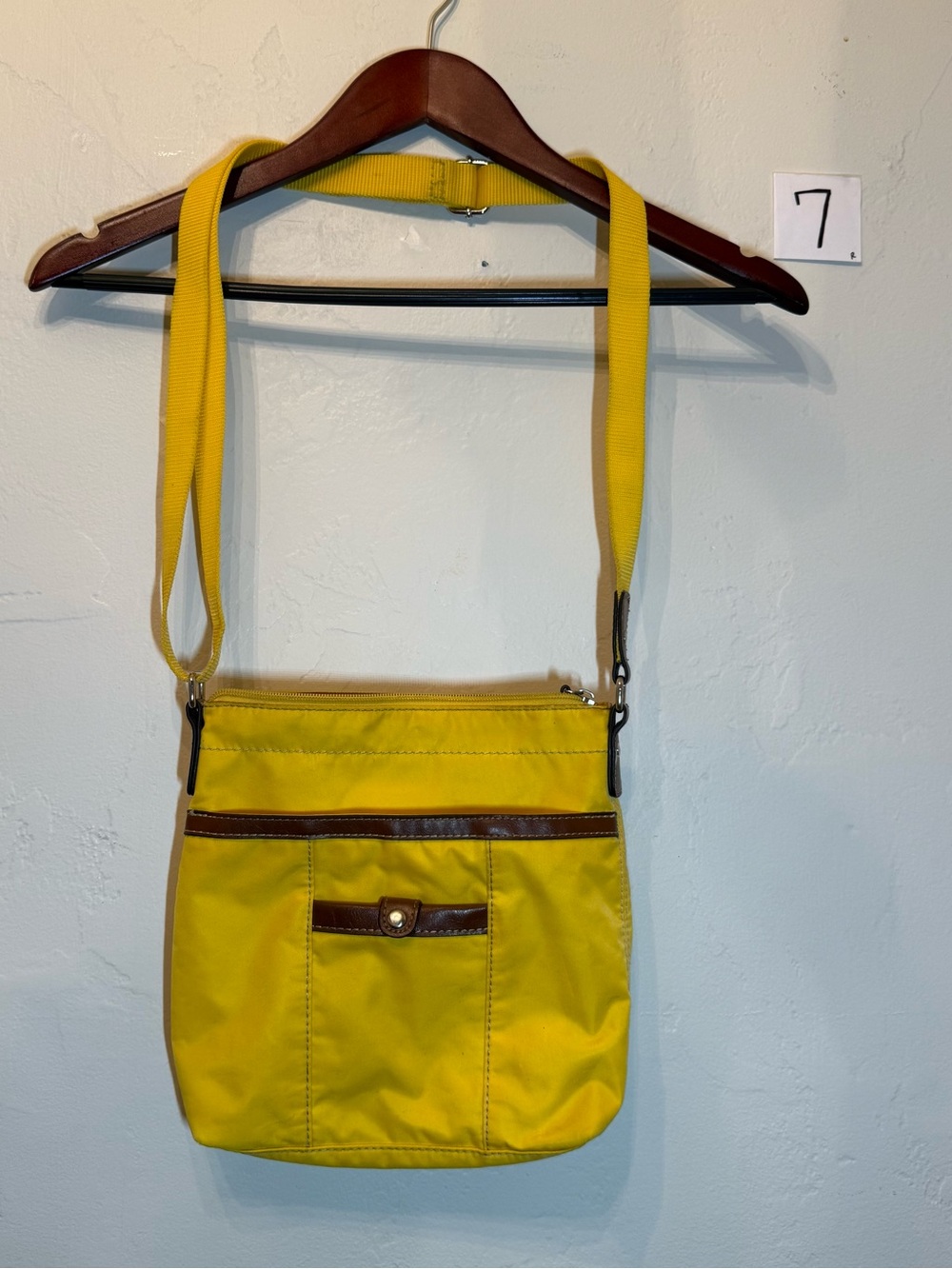 Nine West Yellow Crossbody Bag with Brown Trim